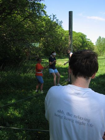 Counselors doing teamwork training