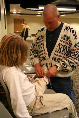 Lacing up shoes