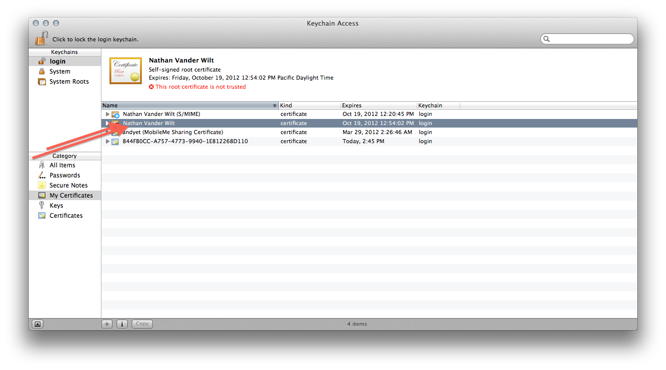 Self-signed S/MIME certificate creation, figure 6